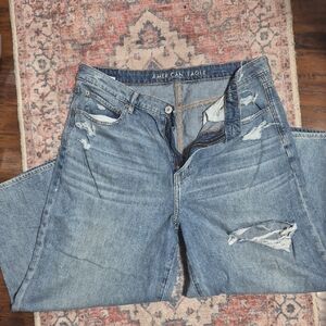 AMERICAN EAGLE Wide Leg Cropped Jeans Size 12 Short